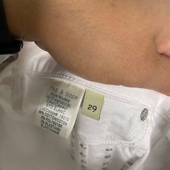 Rag & Bone Womens Jeans Size 29 White Denim Studded Skinny Leg Casual - Picture 14 of 15